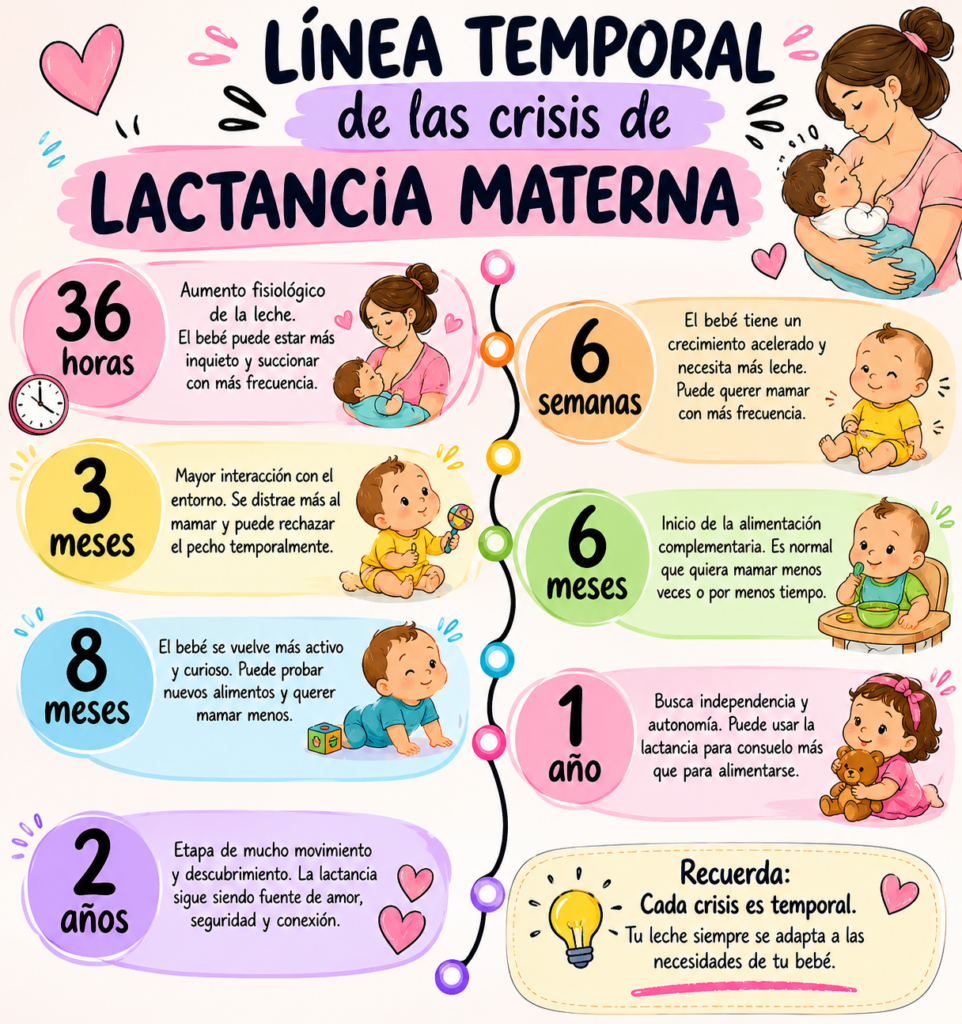 Edades de las crisis de lactancia más frecuentes